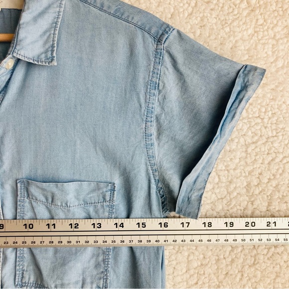 Thread & Supply Women's short sleeve chambray button down shirt dress, Sz S - Picture 8 of 17